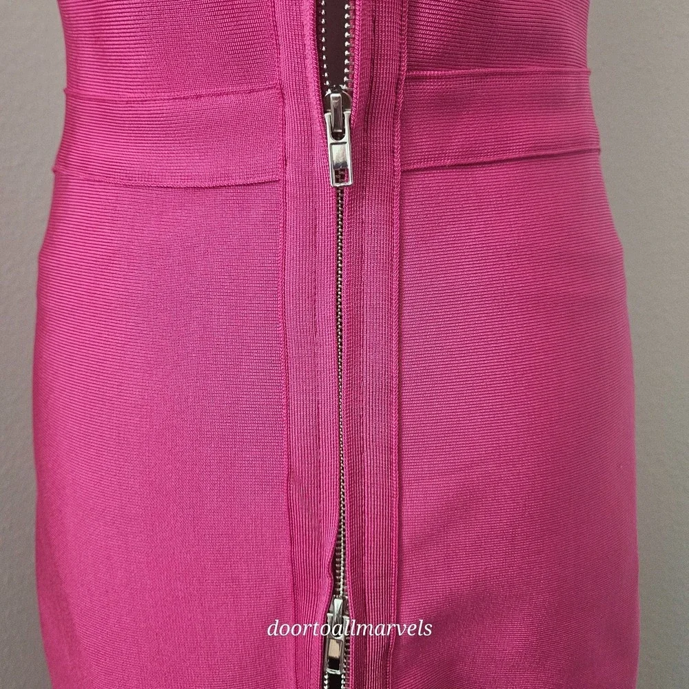 Herve Leger + Forever 21 Fuchsia Pink Bandage Midi Dress sz XL Prom Wedding